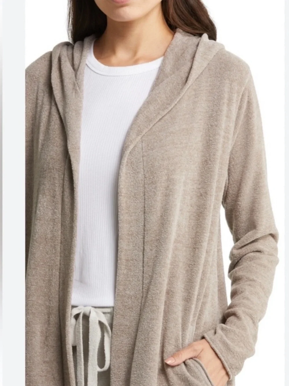 Barefoot Dreams CozyChic Lite Hooded Resort Cardigan Size Medium